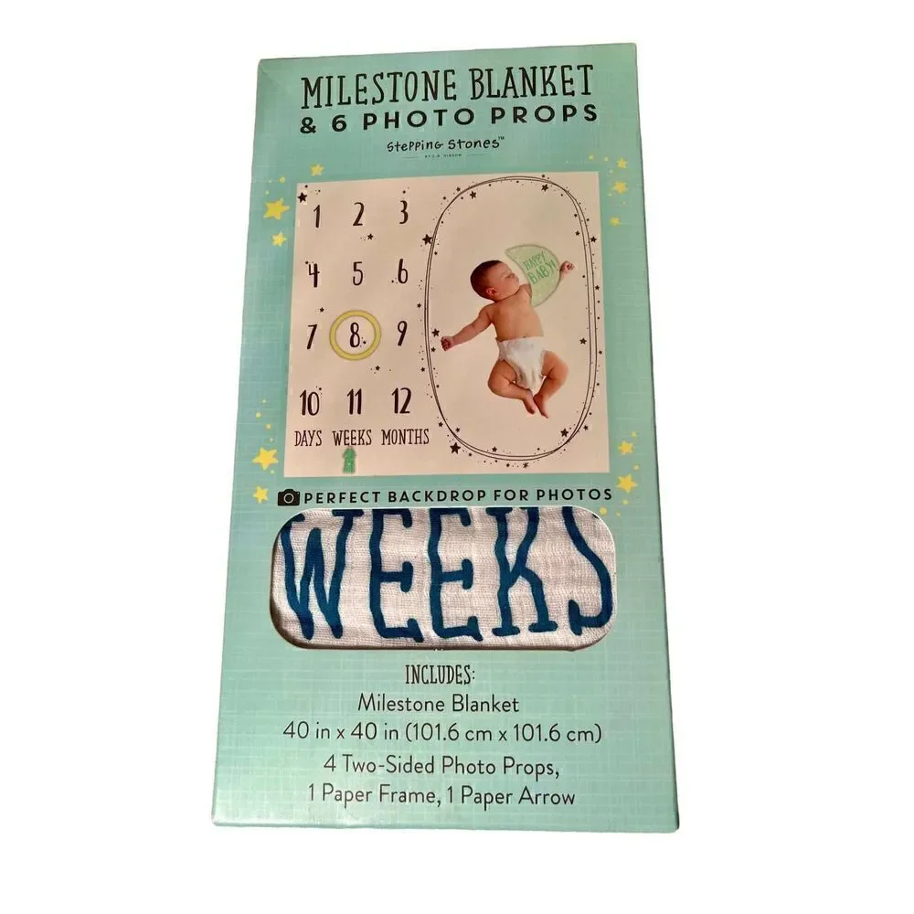 New In Box Stepping Stones Baby Milestone Blanket 40